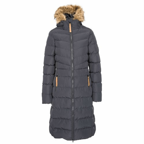 Ladies Trespass Audrey Padded Long Length Jacket Womens Jacket Cosy Camping Co. Black S 