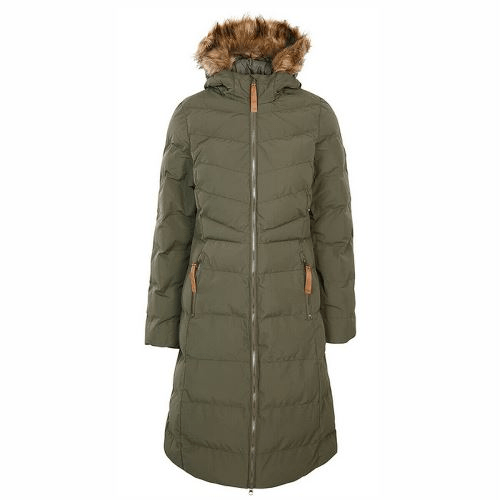 Ladies Trespass Audrey Padded Long Length Jacket Womens Jacket Cosy Camping Co. Dark Wine S 