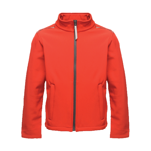 Regatta TRA683 Classmate Softshell Jacket - Water Repellent, Reflective Stripes Kids Cosy Camping Co. Classic Red 9/10 Years 