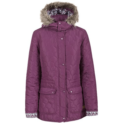 Trespass Padded Jenna Jacket - Lightweight Women's Casual Jacket Kids Cosy Camping Co. Blackberry XS 