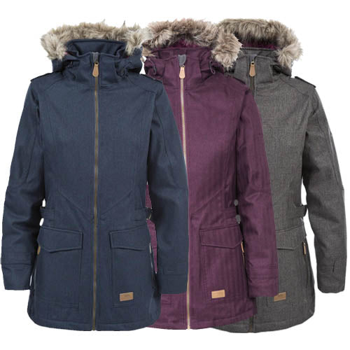 Trespass Ladies Everyday Padded Jacket - Waterproof & Windproof - Long Length - Removable Hood - Multiple Colors & Sizes Womens Jacket Cosy Camping Co.   