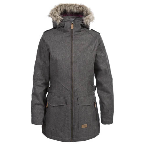 Trespass Ladies Everyday Padded Jacket - Waterproof & Windproof - Long Length - Removable Hood - Multiple Colors & Sizes Womens Jacket Cosy Camping Co. Khaki L 