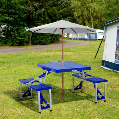 Outsunny Aluminum Picnic Table and Bench Set Camping Table Cosy Camping Co.   