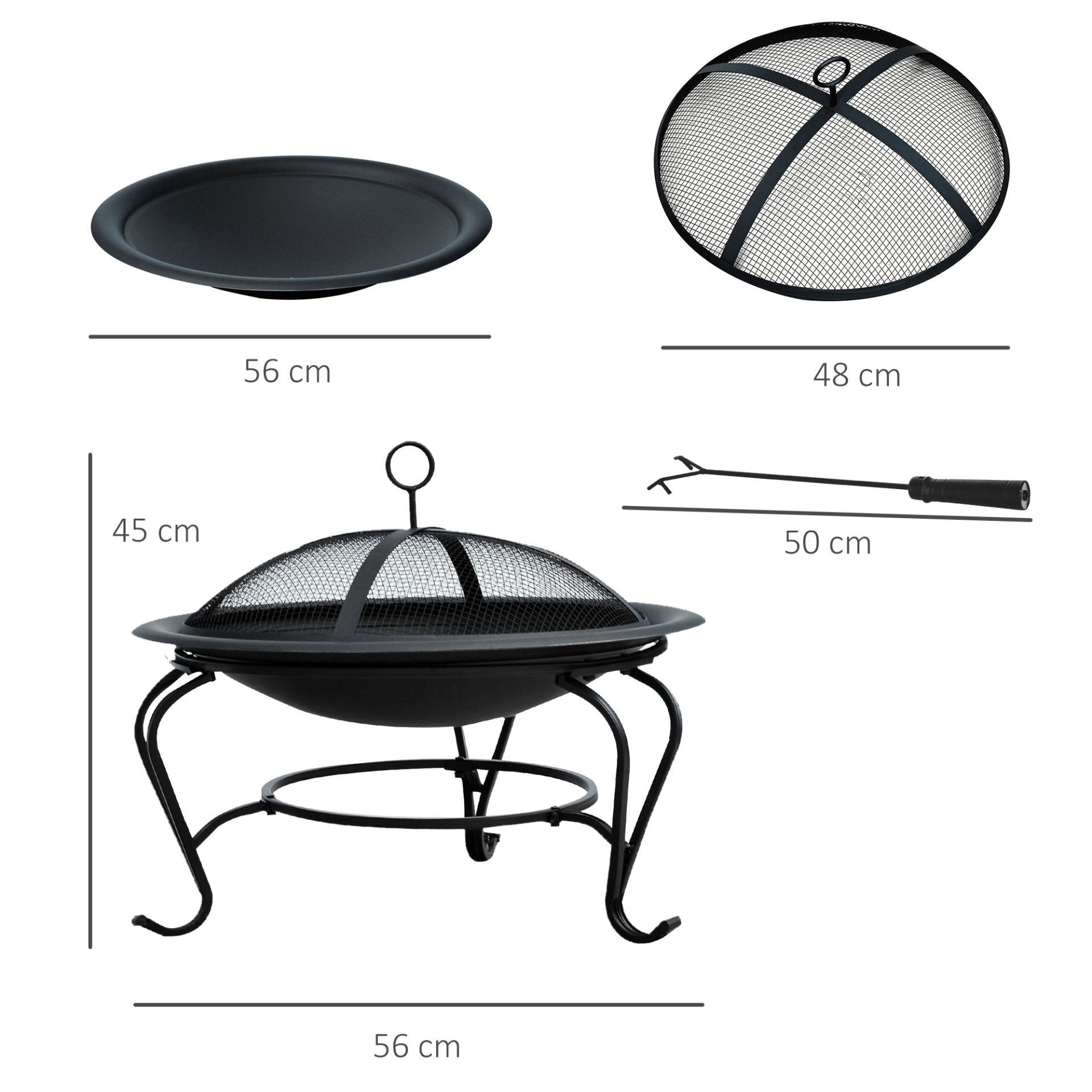 Outsunny Metal Firepit Bowl Firepit Cosy Camping Co.   