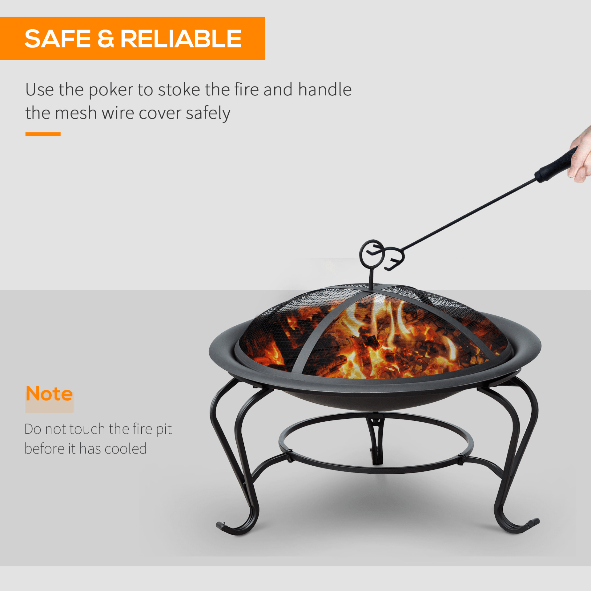 Outsunny Metal Firepit Bowl Firepit Cosy Camping Co.   