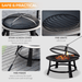 Outsunny Metal Large Firepit Bowl Outdoor Round Fire Pit with Lid, Log Grate, and Poker Firepit Cosy Camping Co.   