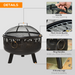 Outsunny Metal Firepit Bowl 2-In-1 Firepit Cosy Camping Co.   
