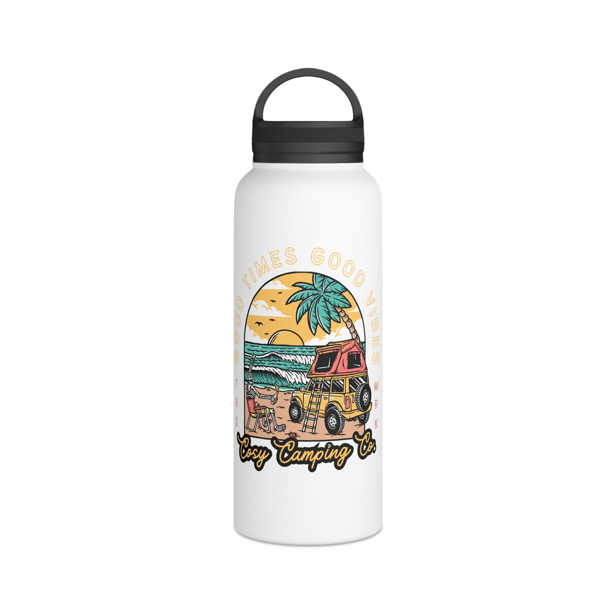 Good Vibes Stainless Steel Water Bottle Mug Cosy Camping Co.   