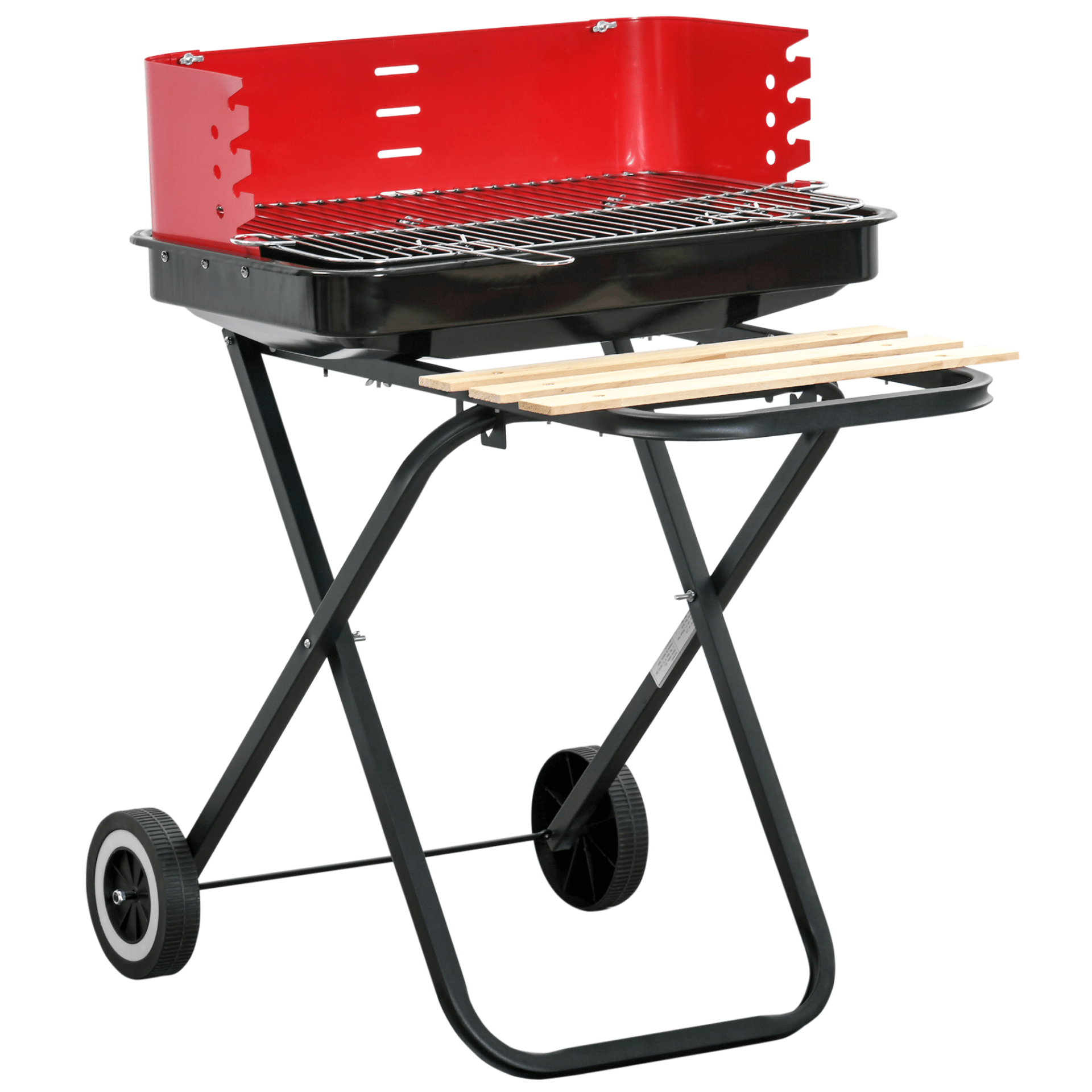 Outsunny Charcoal Trolley BBQ BBQ Cosy Camping Co. Black  
