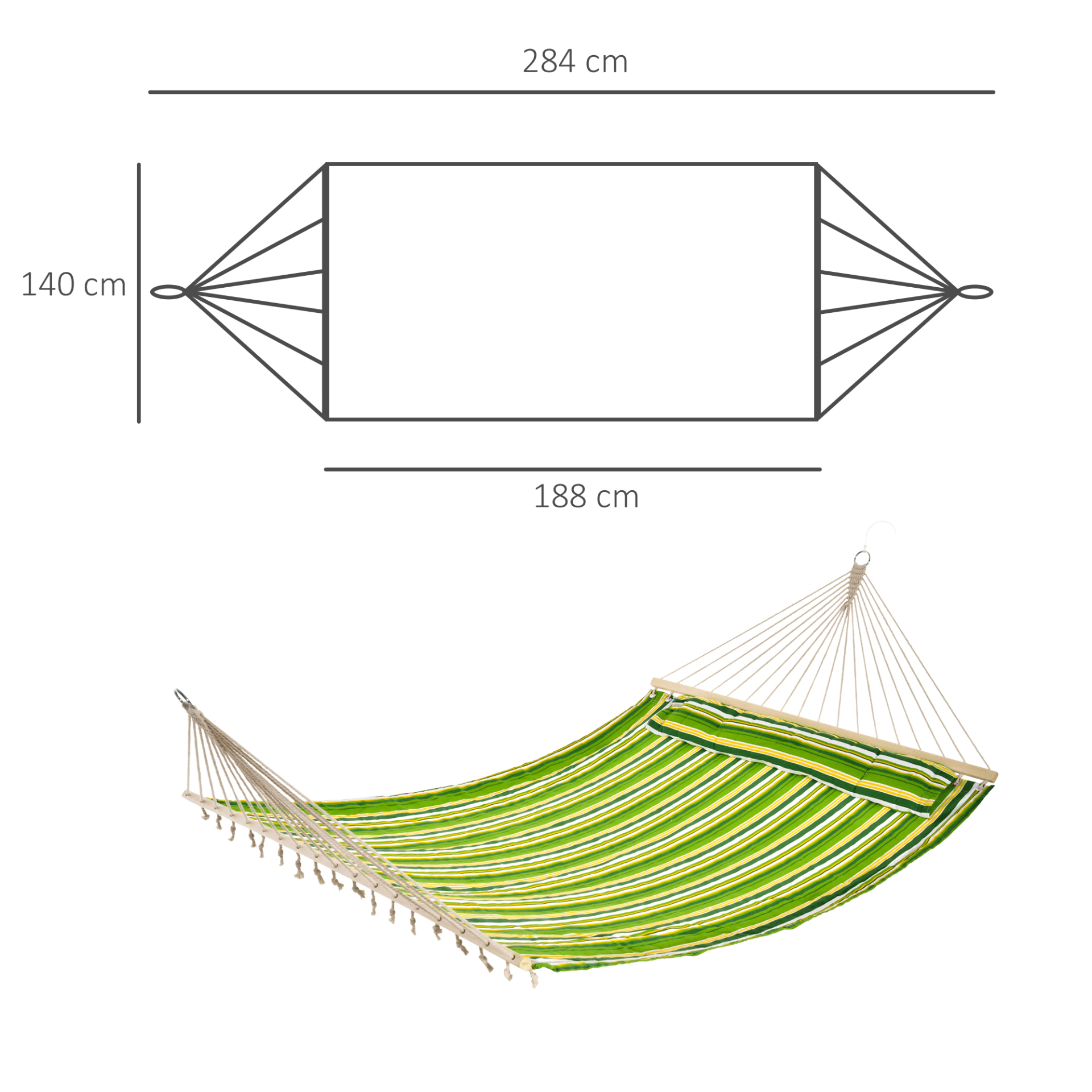 Outsunny Double Cotton Hammock Sleeping Mats and Airbeds Cosy Camping Co.   