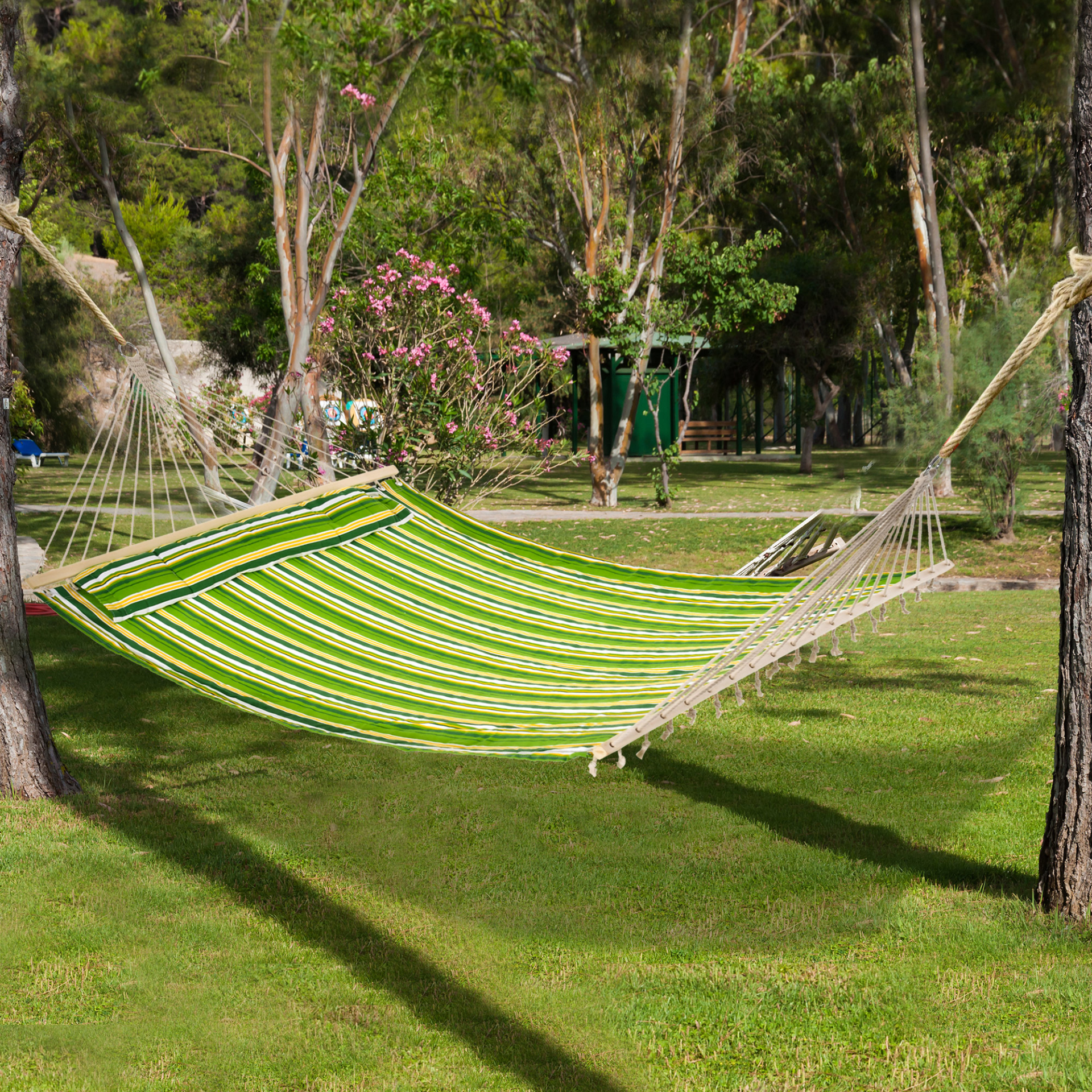 Outsunny Double Cotton Hammock Sleeping Mats and Airbeds Cosy Camping Co.   