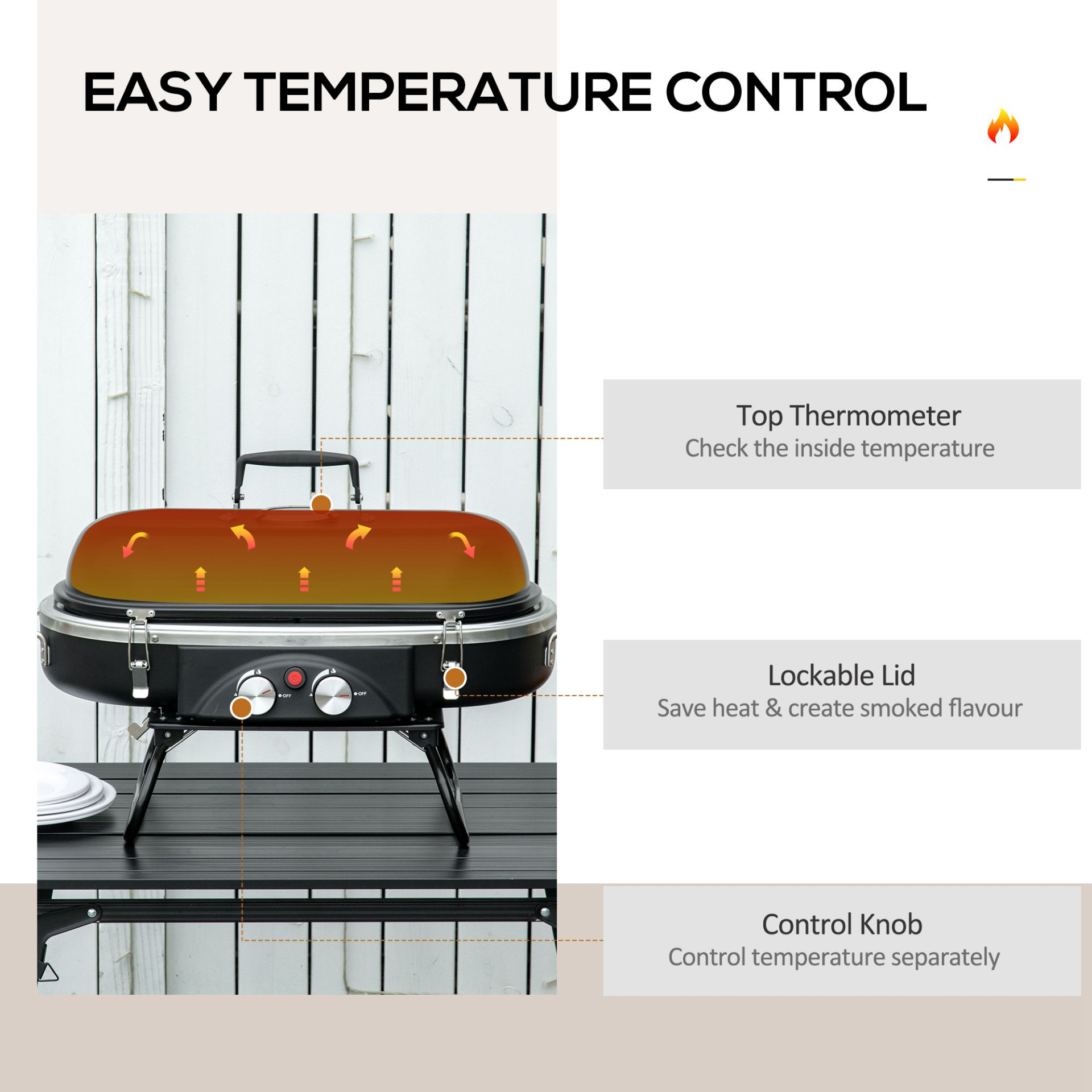 Outsunny Foldable Gas BBQ BBQ Cosy Camping Co.   