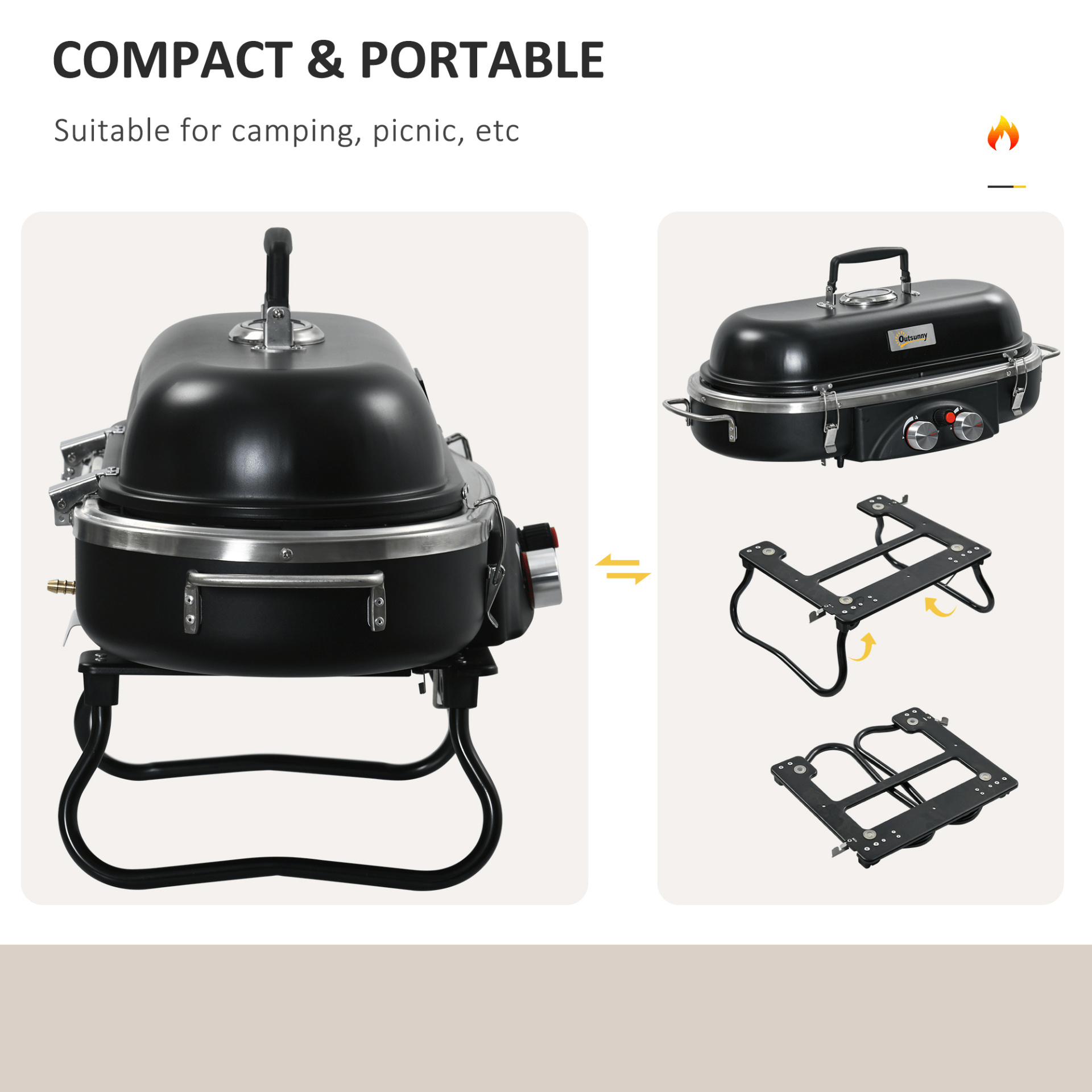 Outsunny Foldable Gas BBQ BBQ Cosy Camping Co.   