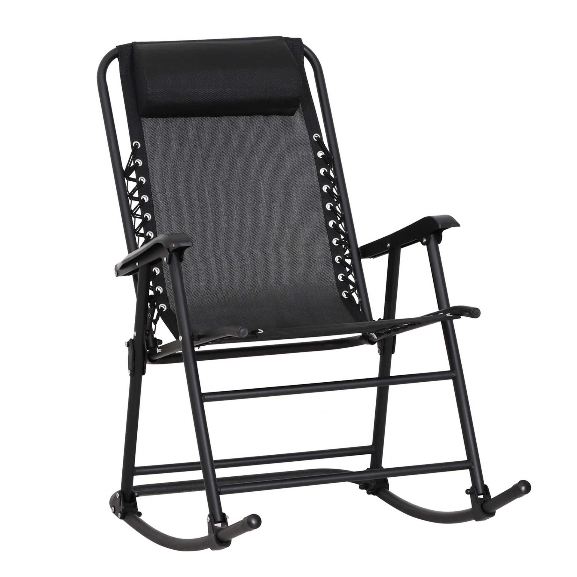 Outsunny Garden Rocking Chair Camping Chair Cosy Camping Co. Black  