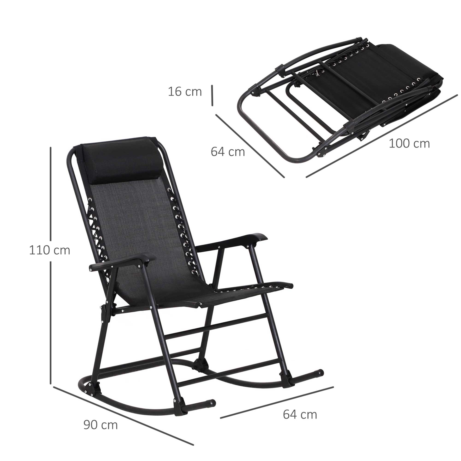 Outsunny Garden Rocking Chair Camping Chair Cosy Camping Co.   