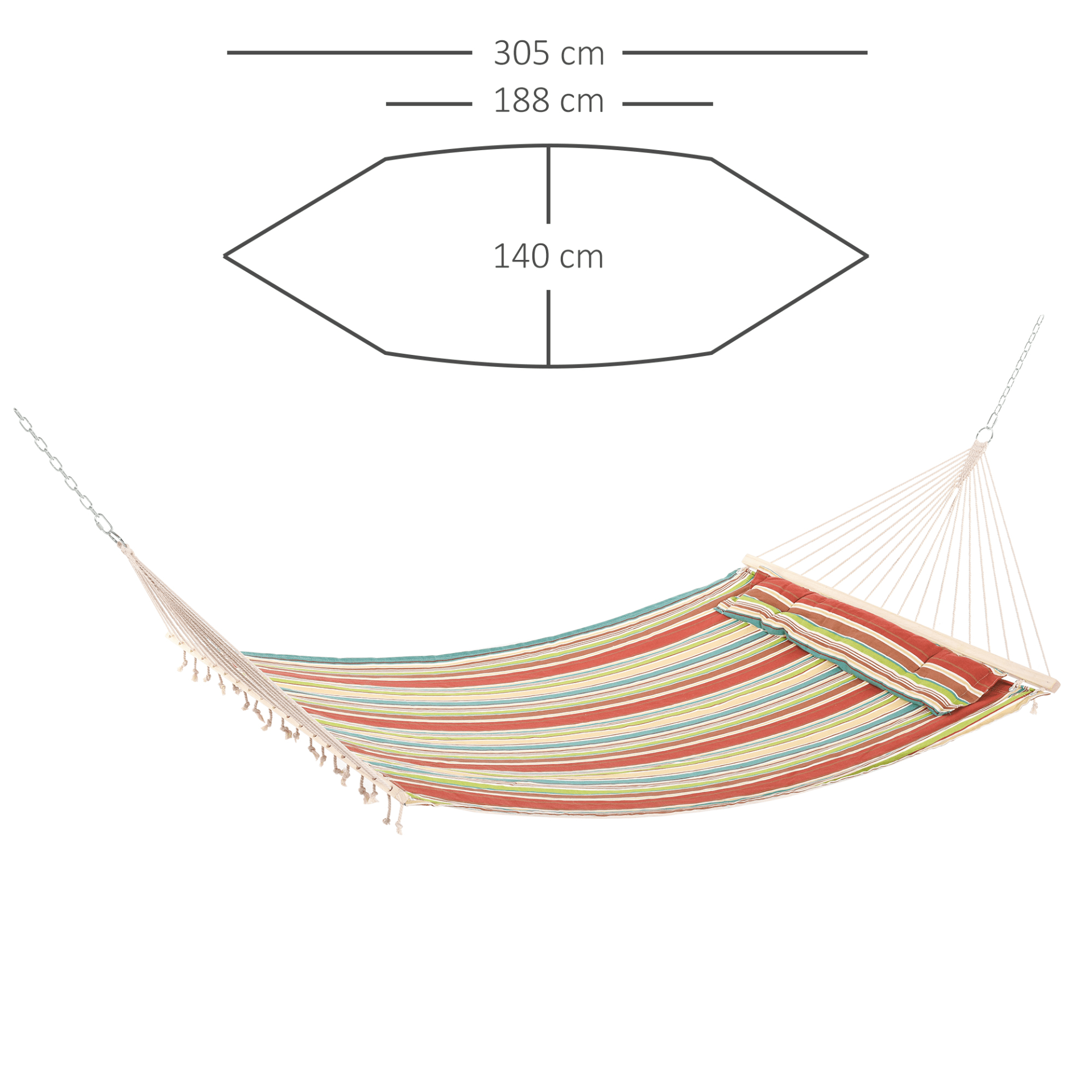 Outsunny Double Cotton Hammock Sleeping Mats and Airbeds Cosy Camping Co.   