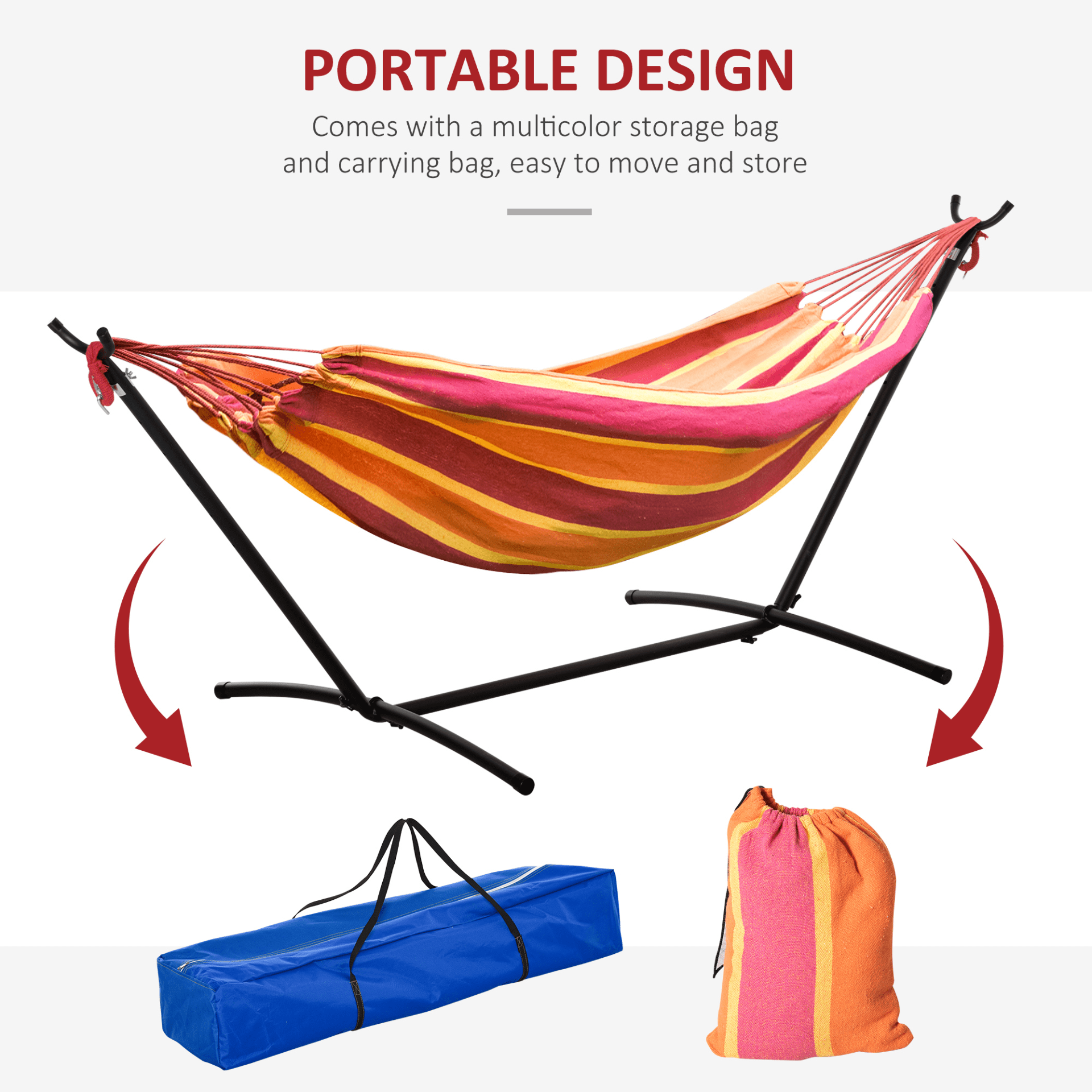 Outsunny Camping Hammock with Stand Sleeping Mats and Airbeds Cosy Camping Co.   