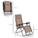 Outsunny Zero Gravity Chair - Metal Frame Texteline Armchair Outdoor Folding & Reclining Sun Lounger with Head Pillow, Beige Camping Chair Cosy Camping Co.   