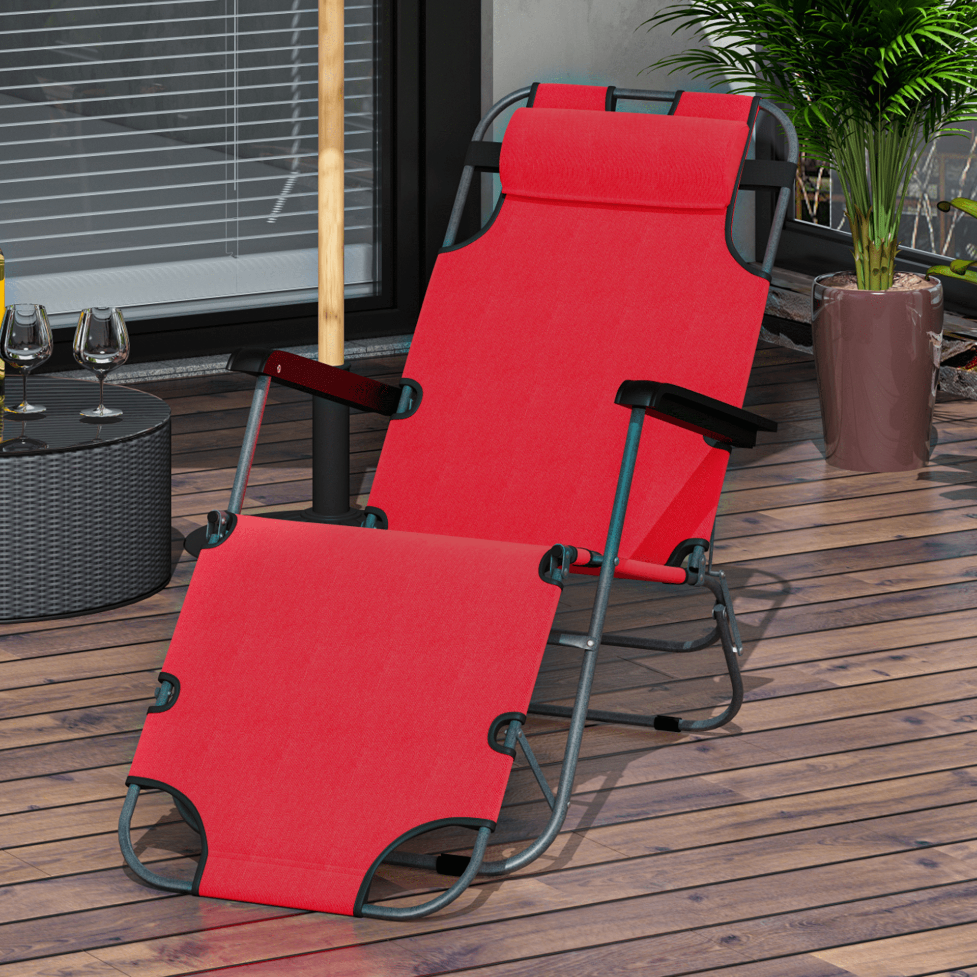 Outsunny 2 in 1 Sun Lounger Camping Chair Cosy Camping Co.   