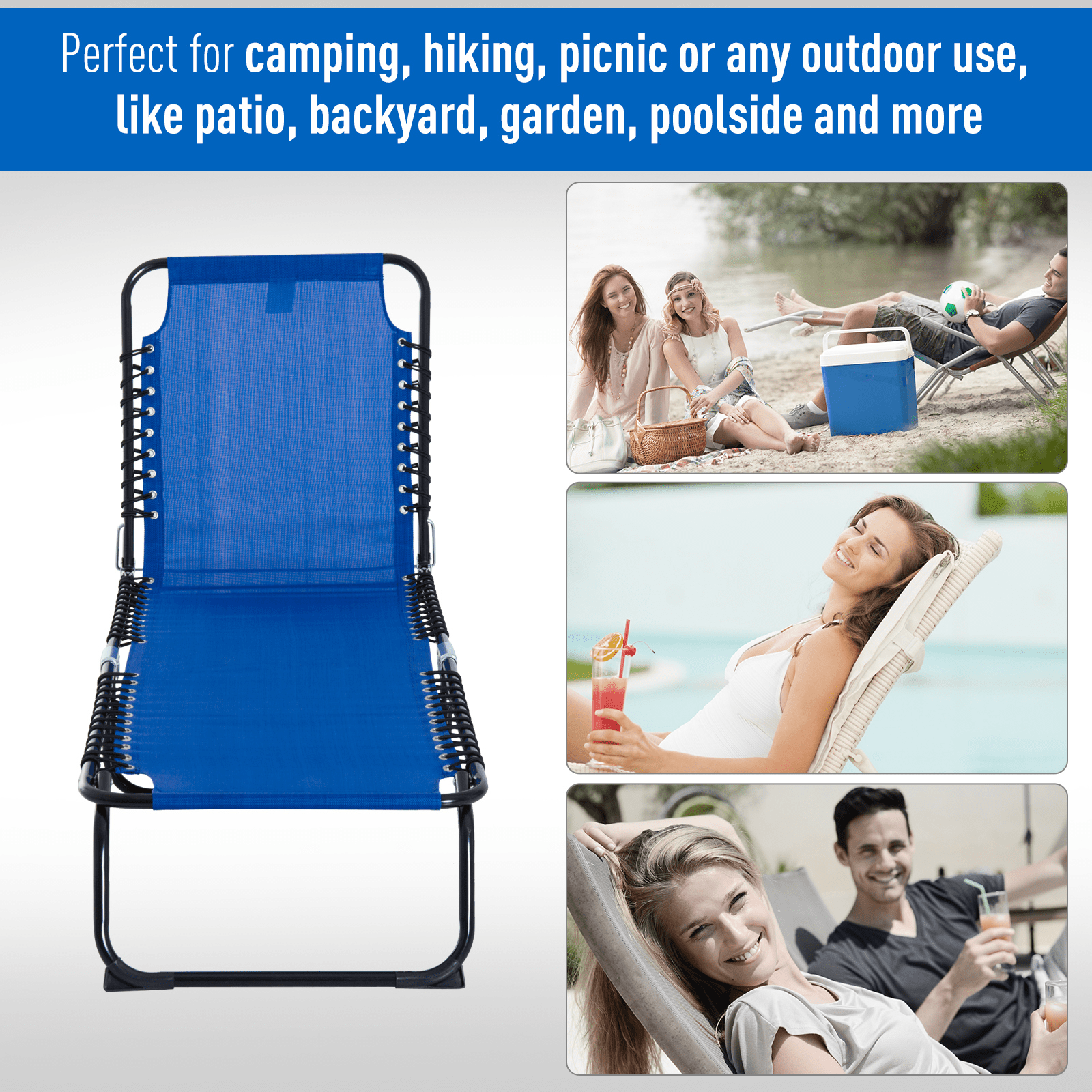 Outsunny Folding Sun Lounger Camping Chair Cosy Camping Co.   