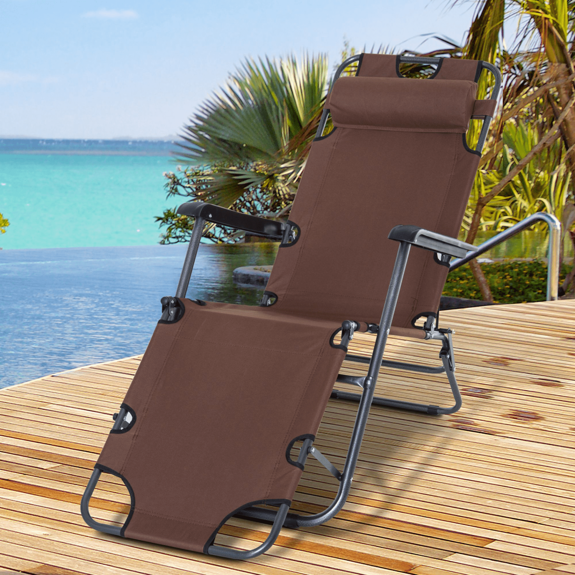 Outsunny 2 in 1 Sun Lounger Camping Chair Cosy Camping Co.   