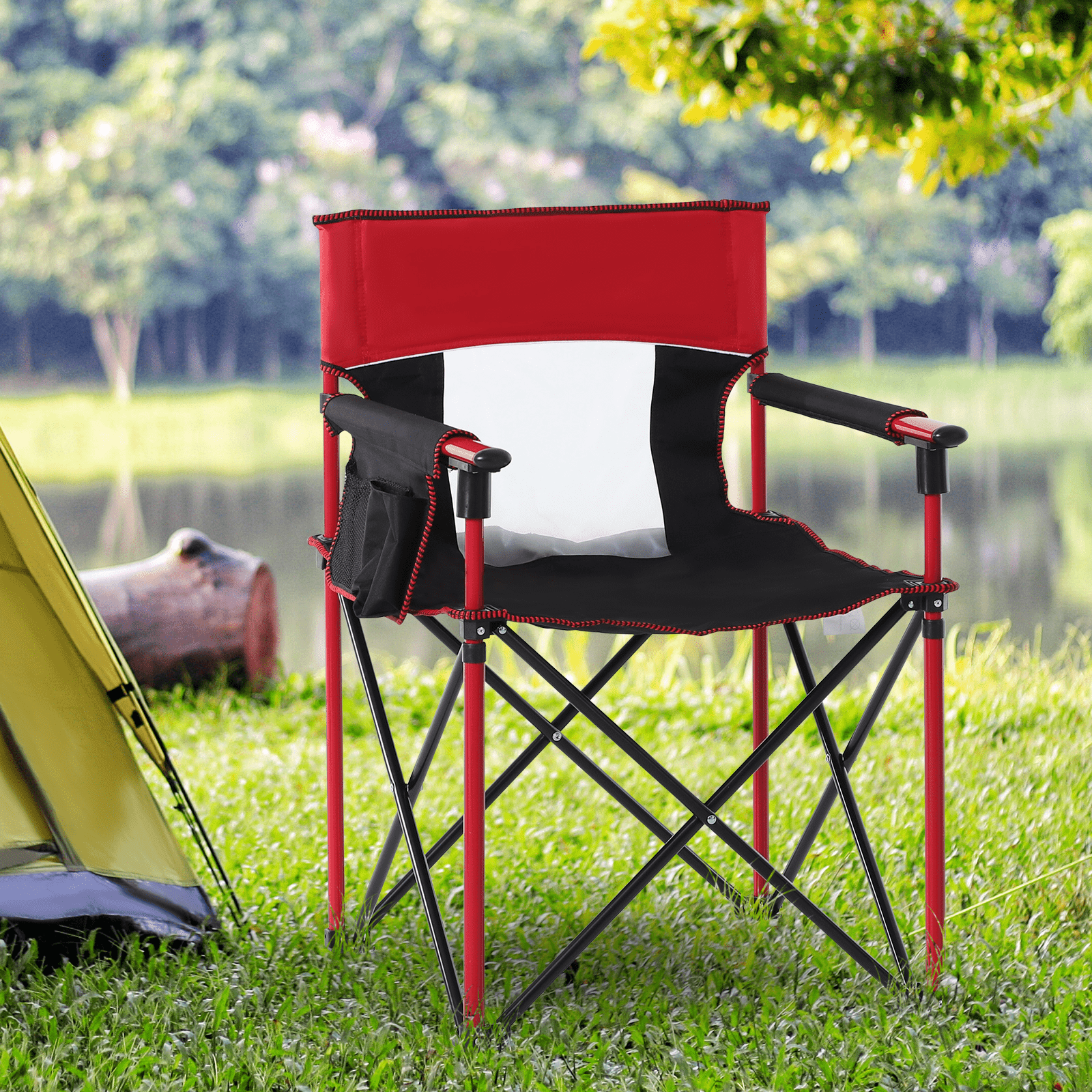 Outsunny Folding Fishing Camping Chair Camping Chair Cosy Camping Co.   