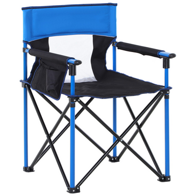 Outsunny Folding Fishing Camping Chair Camping Chair Cosy Camping Co. Blue  