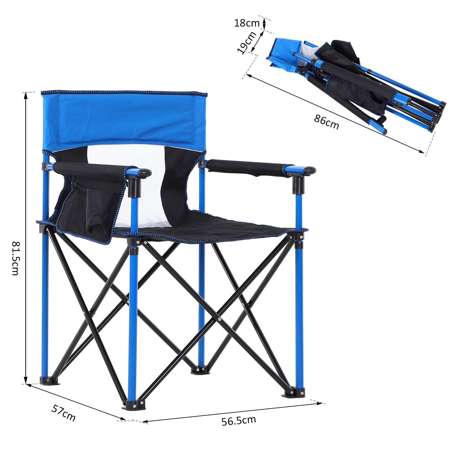 Outsunny Folding Fishing Camping Chair Camping Chair Cosy Camping Co.   