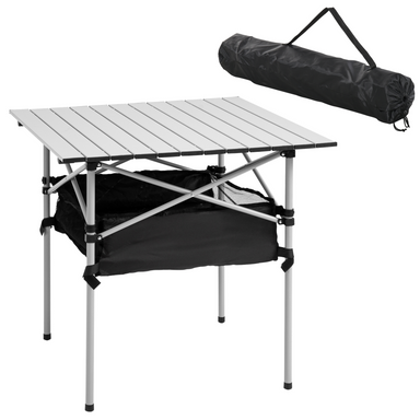 Outsunny Aluminum Roll-Top Table Camping Table Cosy Camping Co. Silver  
