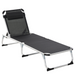 Outsunny Foldable Sun Lounger Camping Chair Cosy Camping Co. Black  