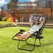 Outsunny Zero Gravity Lounger Chair, Folding Reclining Patio Chair with Shade Cover, Cup Holder, Soft Cushion and Headrest - Brown Camping Chair Cosy Camping Co.   