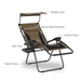 Outsunny Zero Gravity Lounger Chair, Folding Reclining Patio Chair with Shade Cover, Cup Holder, Soft Cushion and Headrest - Brown Camping Chair Cosy Camping Co.   