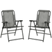 Outsunny Set of 2 Patio Folding Dining Chair Set Garden Outdoor Portable for Camping Pool Beach Deck Lawn with Armrest, Grey - Comfortable, Stylish, and Portable Chairs Camping Chair Cosy Camping Co. Grey  
