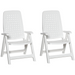 Outsunny Set of 2 Folding Plastic Dining Chairs - 4-Position Backrest, Reclining Armchairs for Indoor & Outdoor Events, Camping - White Camping Chair Cosy Camping Co. White  
