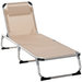 Outsunny Foldable Sun Lounger Camping Chair Cosy Camping Co. Khaki  