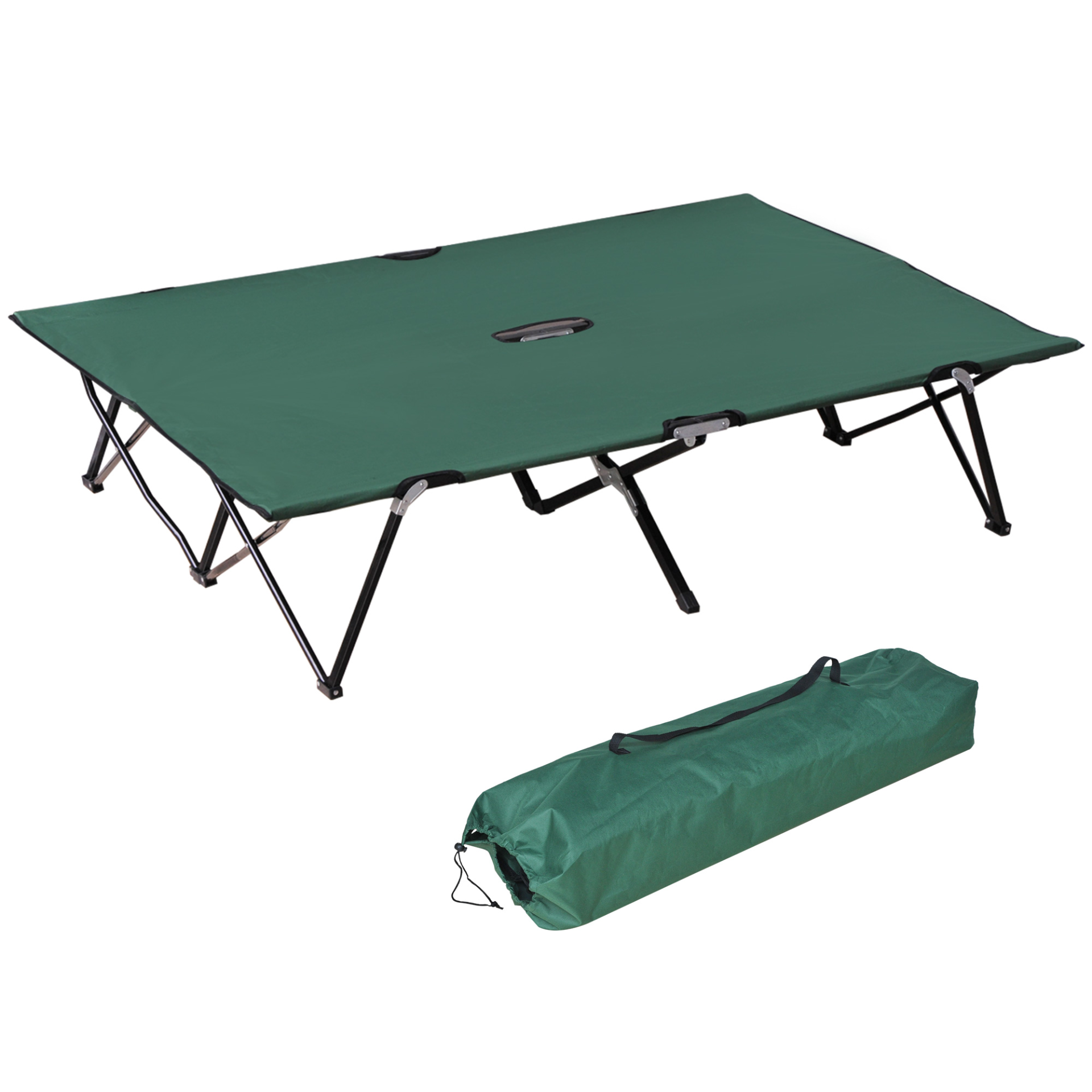 Outsunny Double Camping Bed Sleeping Mats and Airbeds Cosy Camping Co. Green  