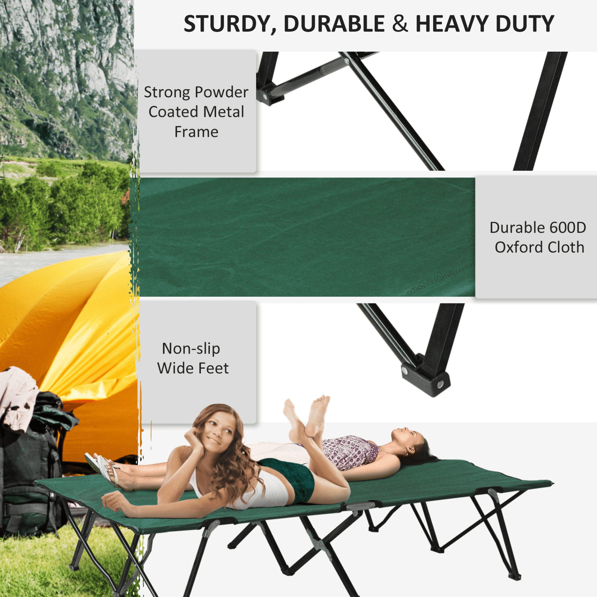 Outsunny Double Camping Bed Sleeping Mats and Airbeds Cosy Camping Co.   