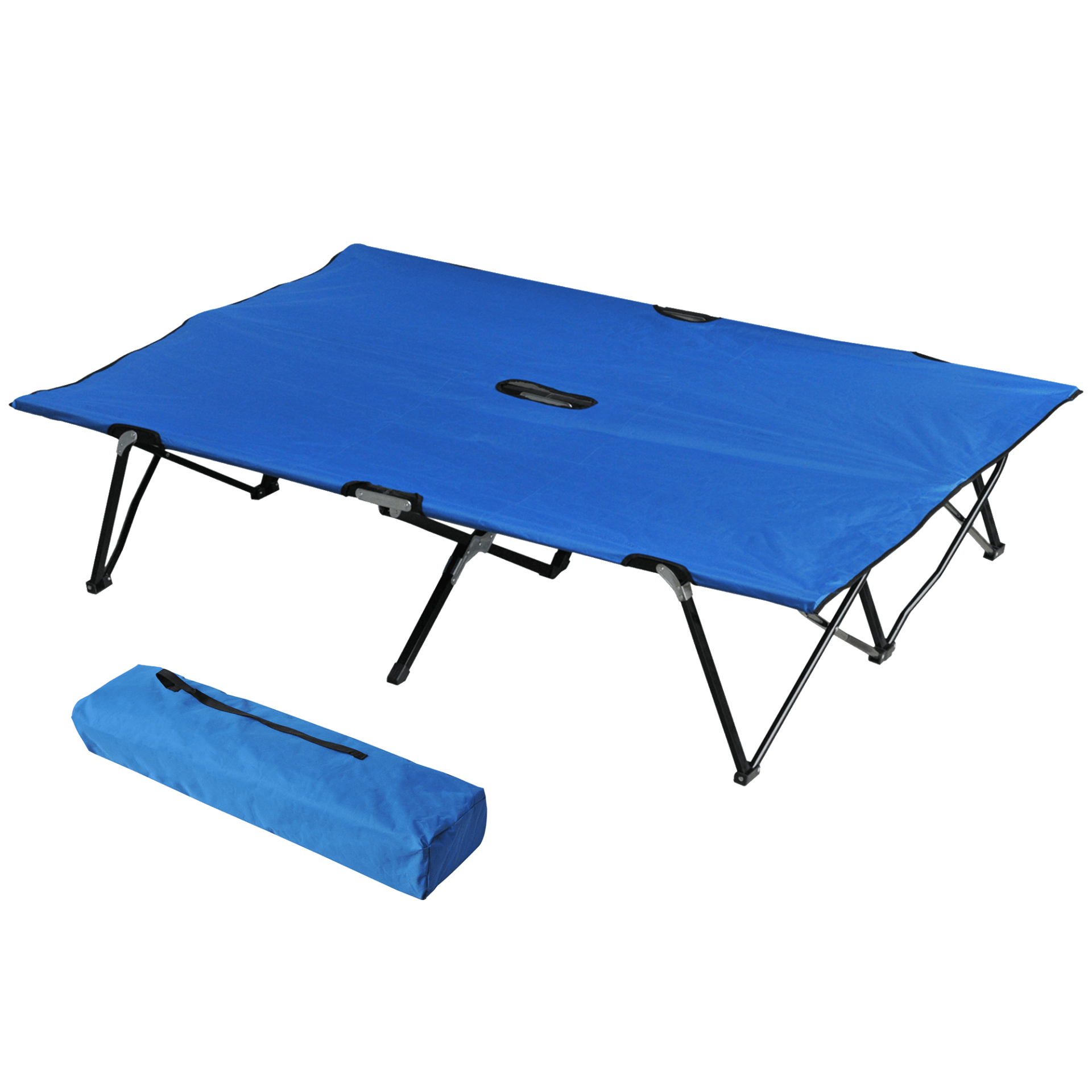 Outsunny Double Camping Cot Sleeping Mats and Airbeds Cosy Camping Co. Blue  