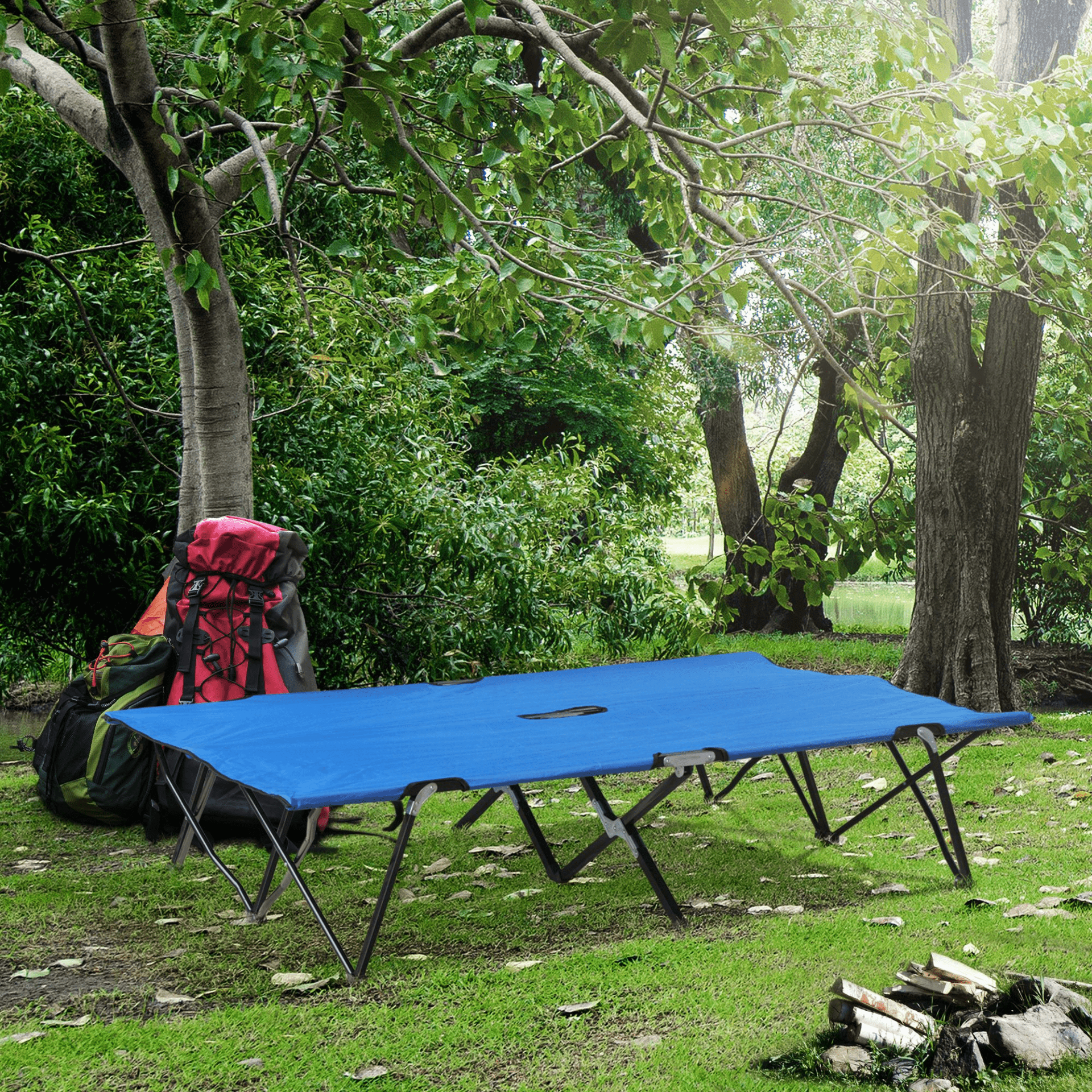 Outsunny Double Camping Cot Sleeping Mats and Airbeds Cosy Camping Co.   