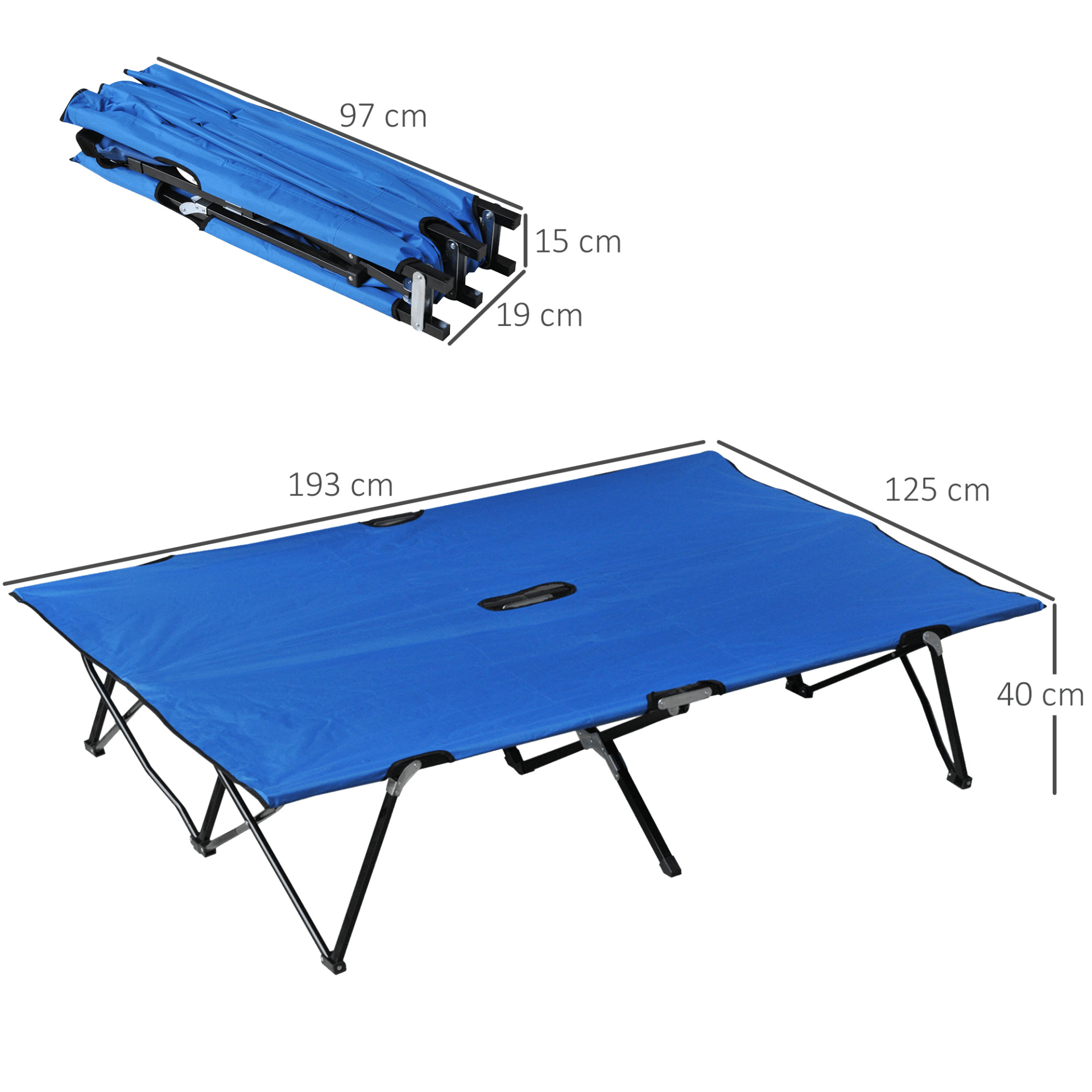 Outsunny Double Camping Cot Sleeping Mats and Airbeds Cosy Camping Co.   