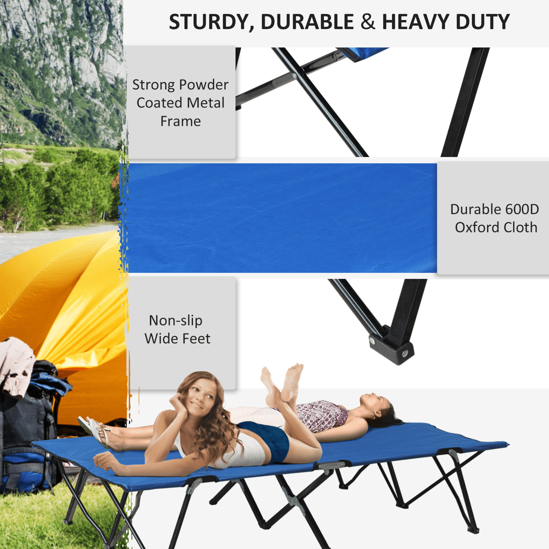 Outsunny Double Camping Cot Sleeping Mats and Airbeds Cosy Camping Co.   