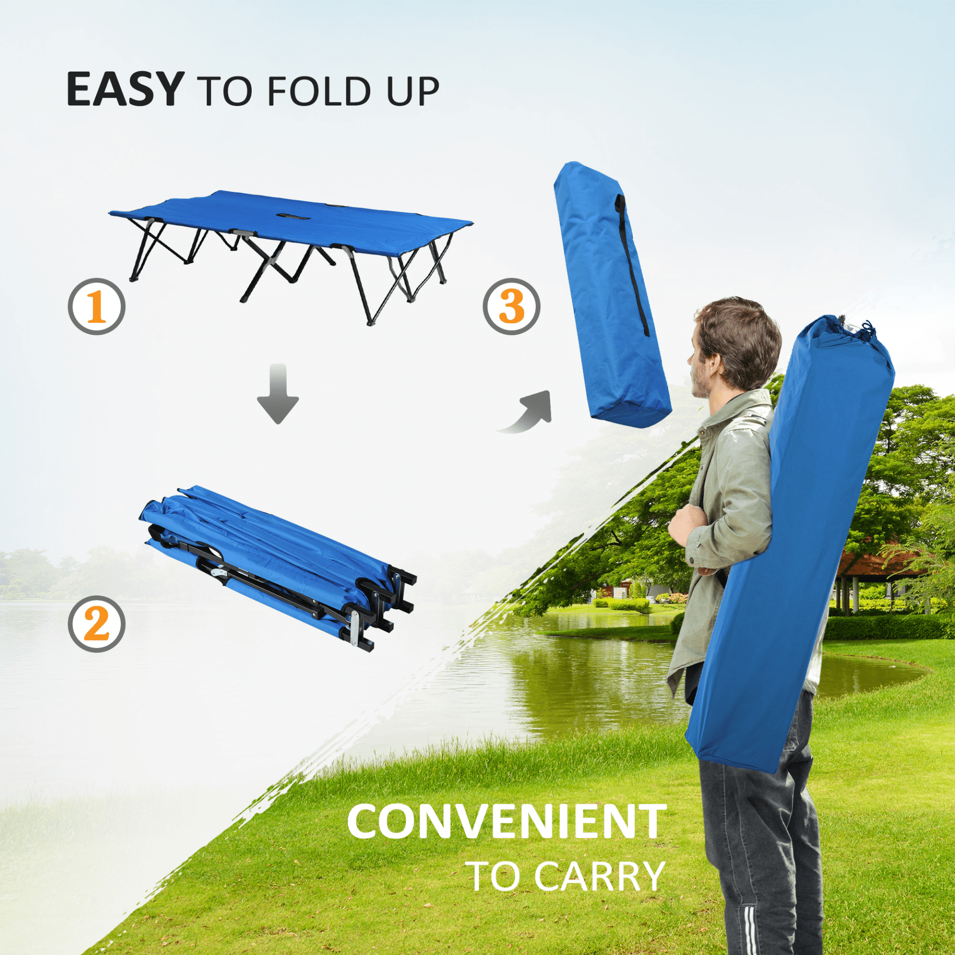 Outsunny Double Camping Cot Sleeping Mats and Airbeds Cosy Camping Co.   