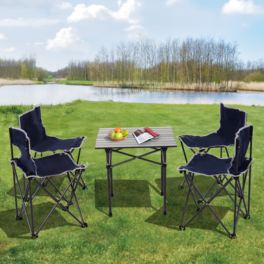 Outsunny 5 Piece Camping Table & Chairs Set Camping Chair Cosy Camping Co.   