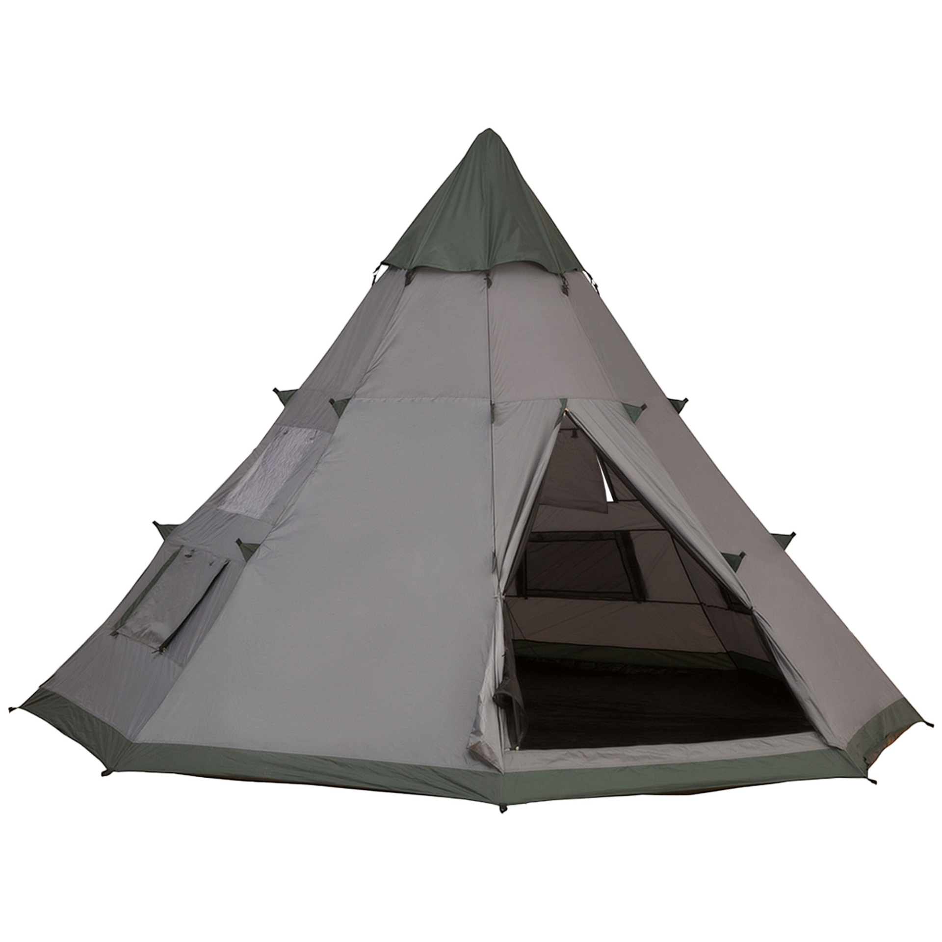 Outsunny 6 Men Tipi Tent 6 Man Tent Cosy Camping Co. Olive Green  