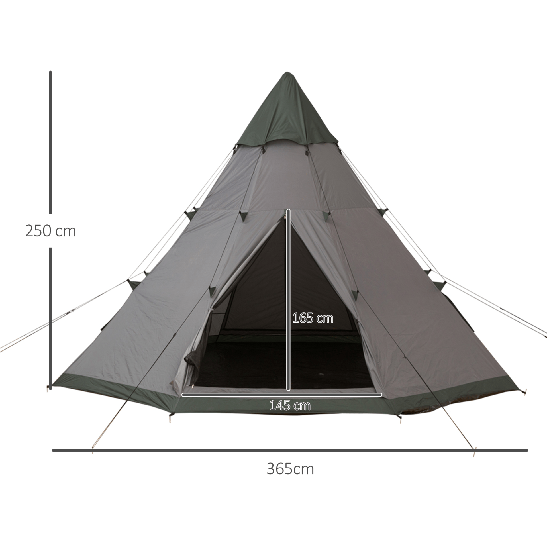 Outsunny 6 Men Tipi Tent 6 Man Tent Cosy Camping Co.   