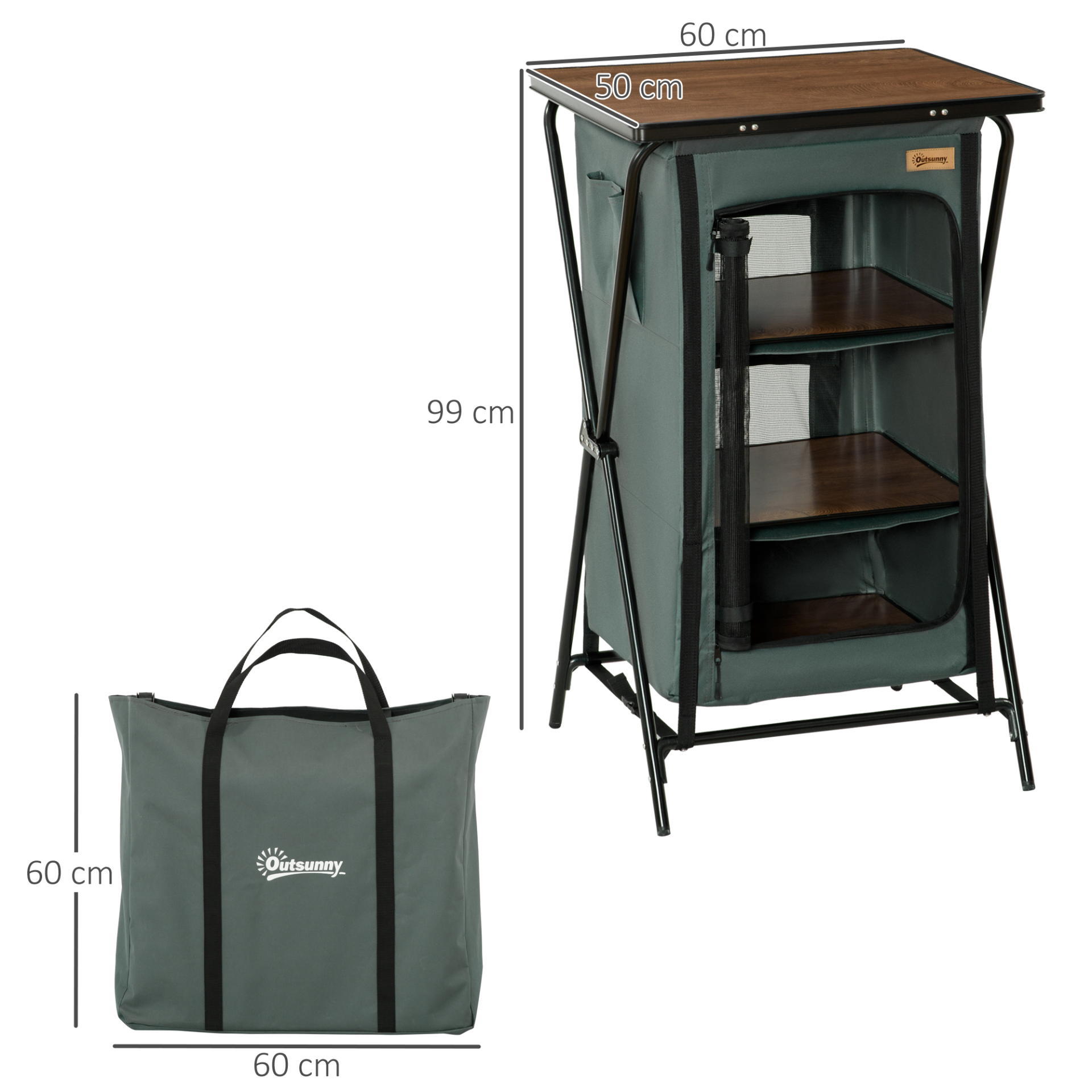 Outsunny Camping Cupboard Camping Table Cosy Camping Co.   