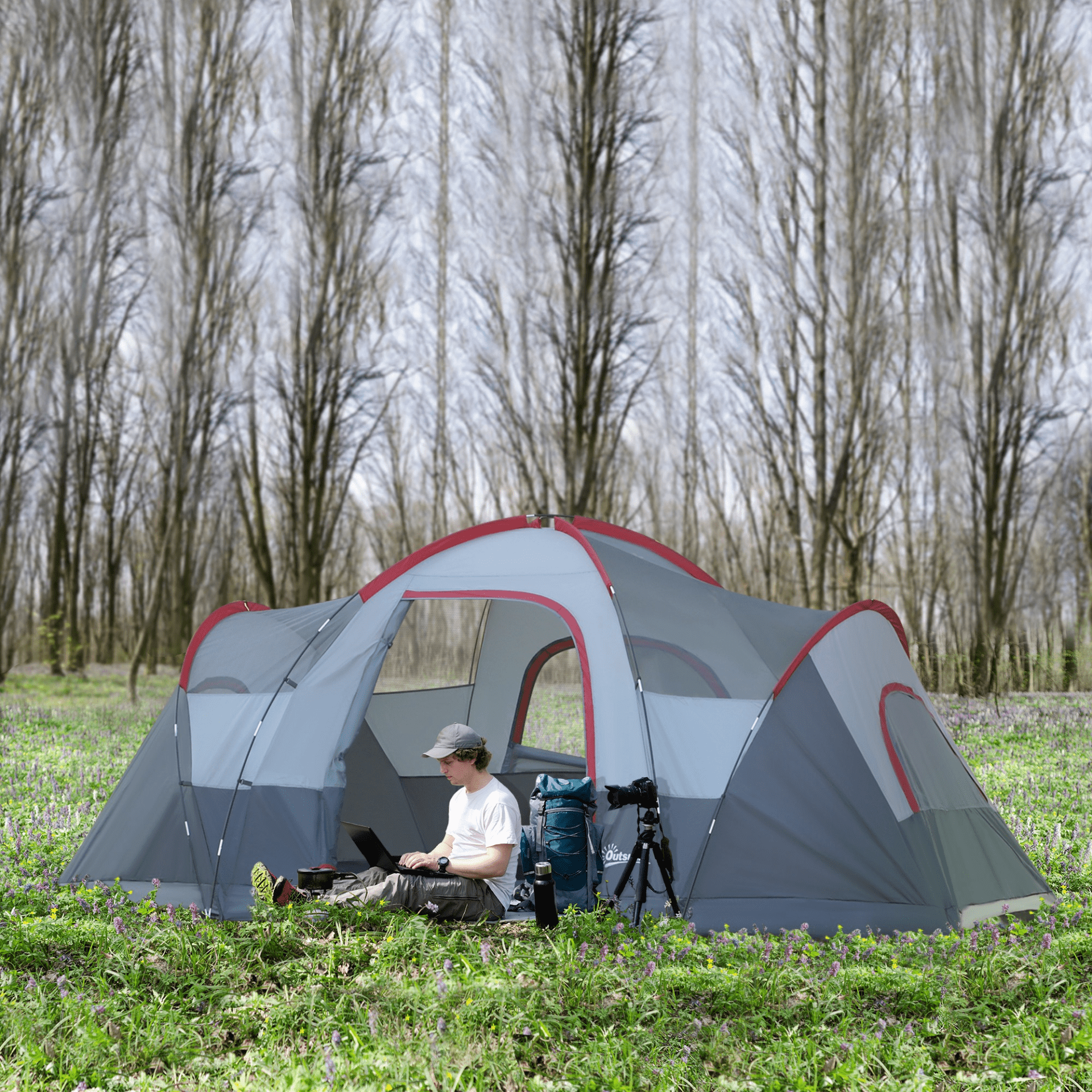 Outsunny 5-6 Man Dome Camping Tent 6 Man Tent Cosy Camping Co.   