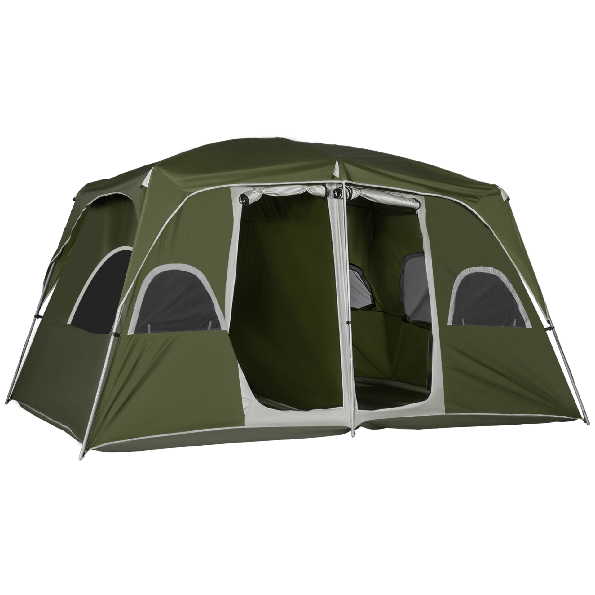 Outsunny Family Tent 4-8 Person 8 Man Tent Cosy Camping Co. Green  