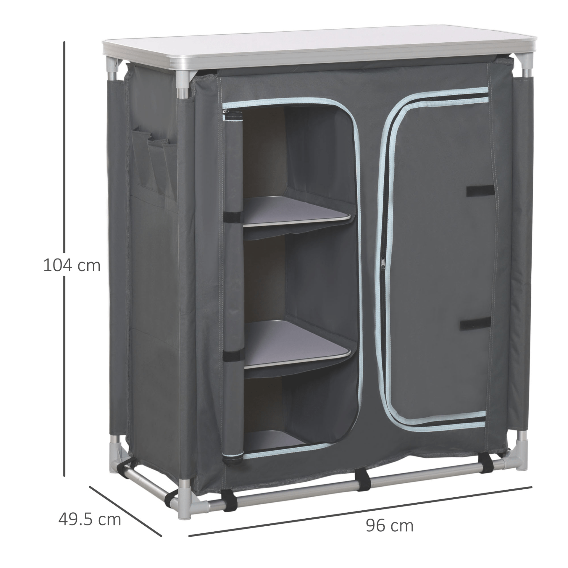 Outsunny Aluminum Camping Cupboard Camping Table Cosy Camping Co.   