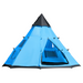 Outsunny 6 Men Tipi Tent 6 Man Tent Cosy Camping Co. Blue  